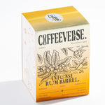 Packaging of Intense Rum Barrel coffee featuring uniqueness and vibrant design.