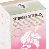 Nitrogen Naturals packaging featuring filter roast, nitrogen macerated cherries, and flavor notes.